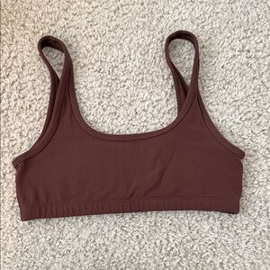 TNA Aritzia brown sports bra
